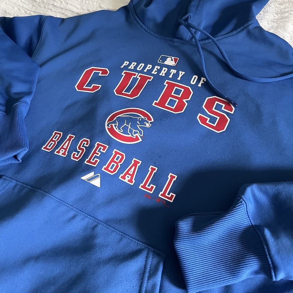 MLB CHICAGO CUBS AUTHENTIC MAJESTIC THERMABASE HOODIE SWEATSHIRT - MENS SZ M